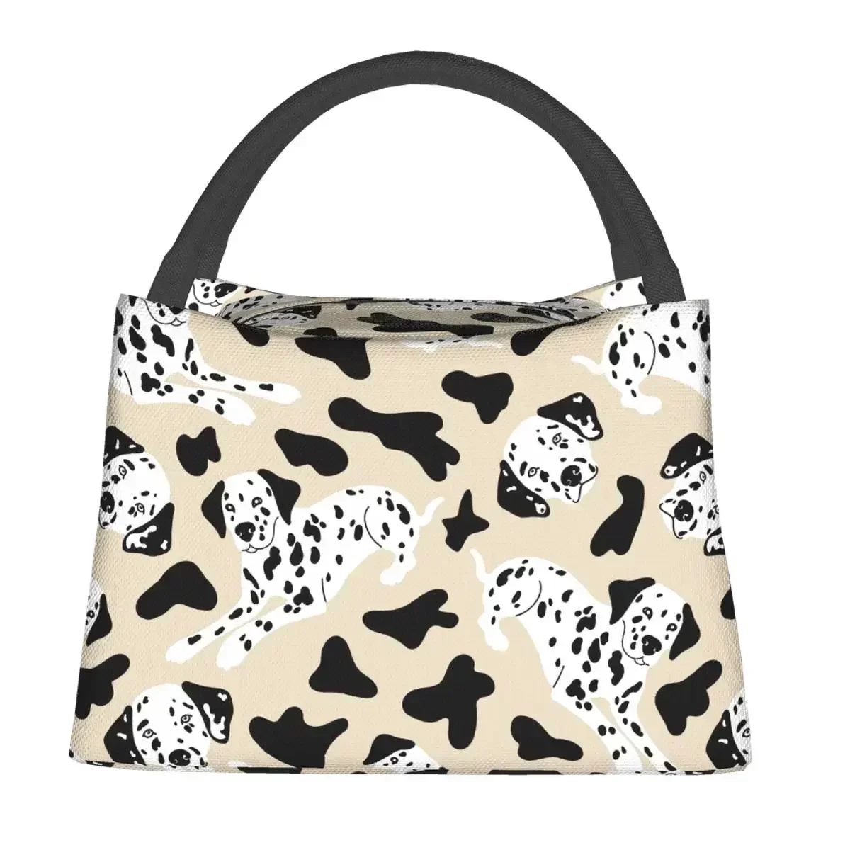 NOISYDESIGNS Dalmatian Dog Print Portable Lunch Bag Large Capacity Picnic Food Bag Oxford Cloth Insulation Handbag Cooler Bag