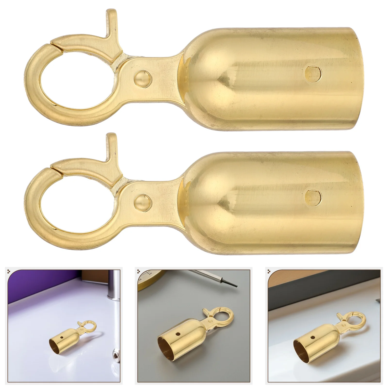 

2pcs Metal Rope End Caps 32Mm With Hook Lobster Claw Clasp For Guardrail Cord Fastener Heavy Duty Outdoor Safety Barrier Crowd