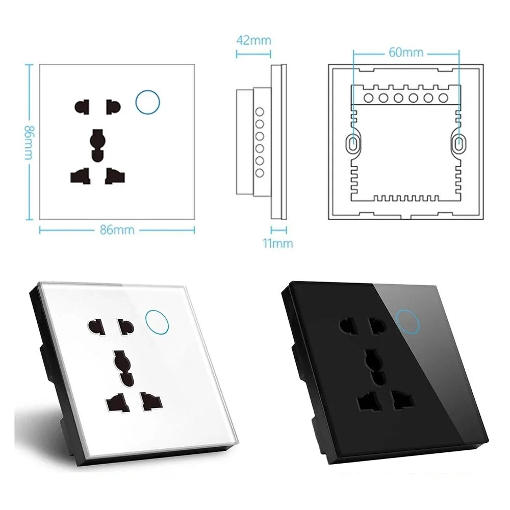 Imagem -04 - Tomada de Parede Tuya Wifi Inteligente Usb Tomada Universal Power Touch Switch Carga sem Fio Funciona com Alexa Google Home 13a