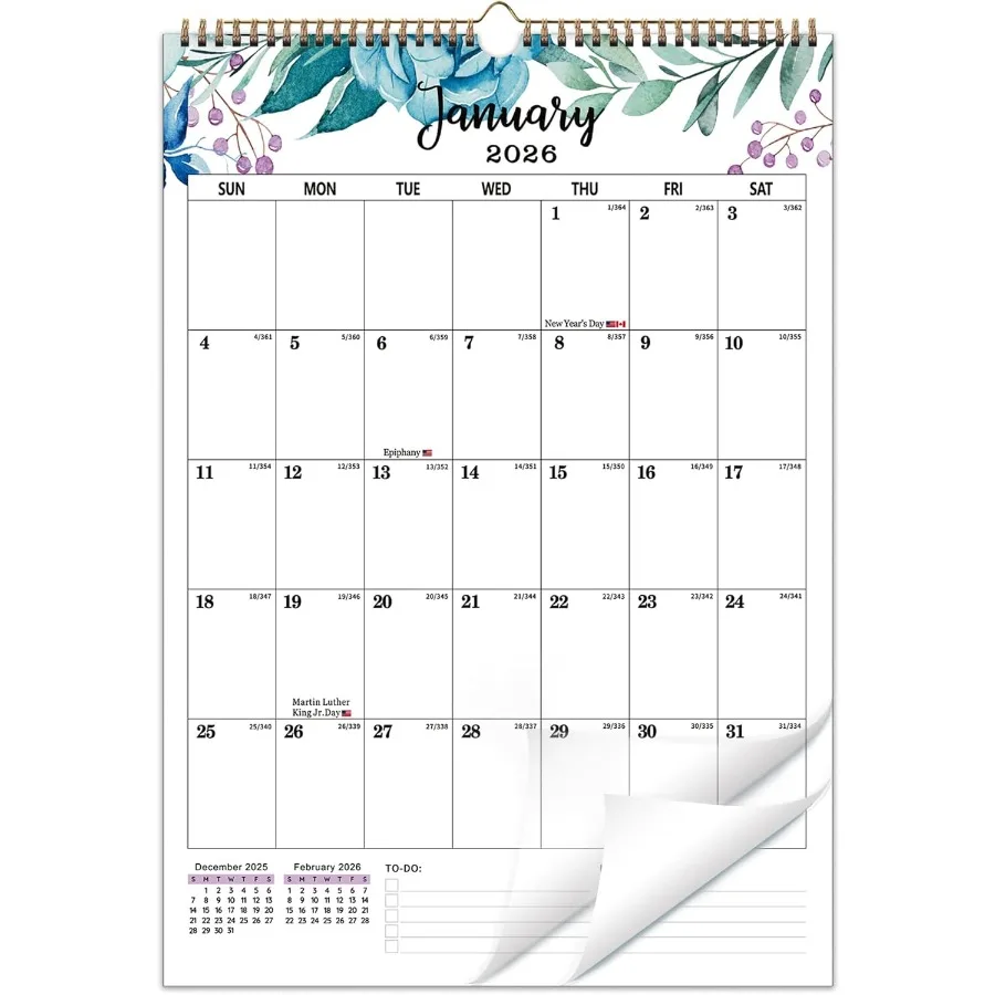 

2026-2027 Wall Calendar 12" x 17" Large 2026 Wall Calendar from Jan. 2026 to Jun. 2027 18 Months Hanging Wall Calendars 2026-20