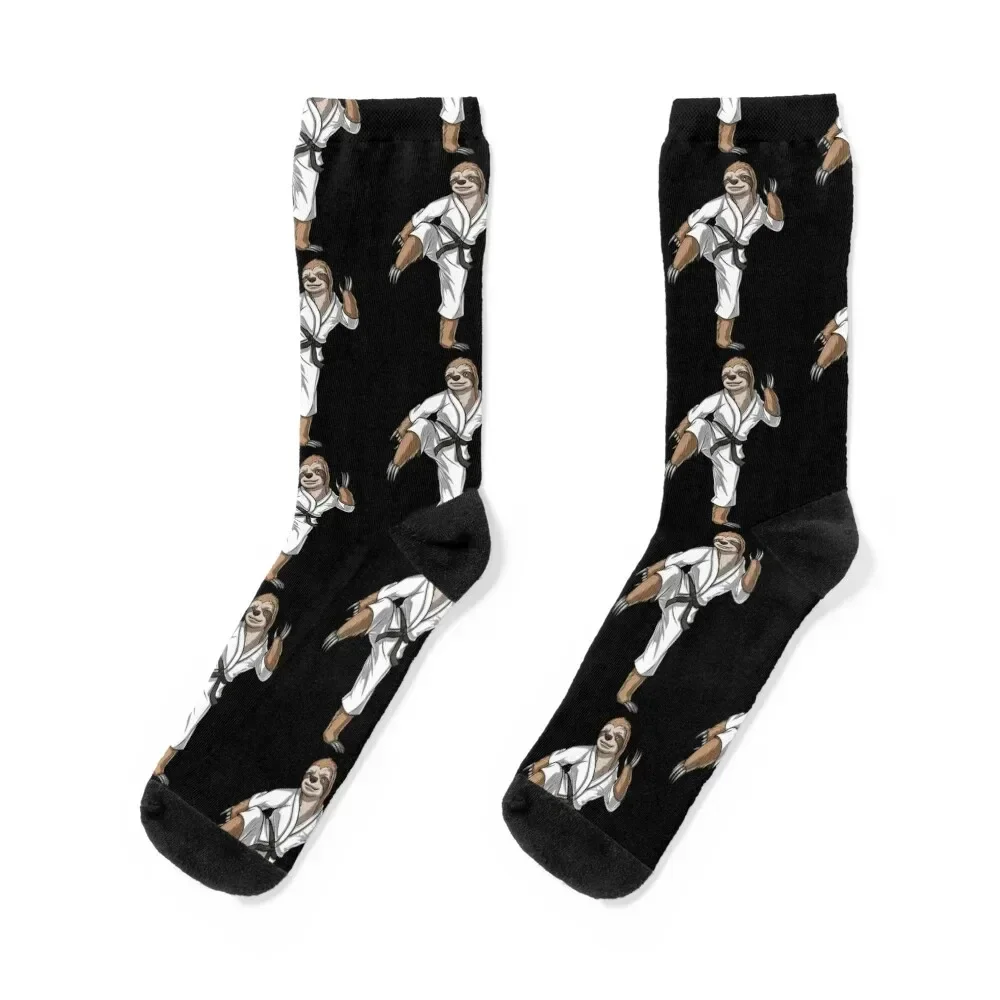 Sloth Karate Socks christmass gift man funny sock Stockings Women Socks Men's