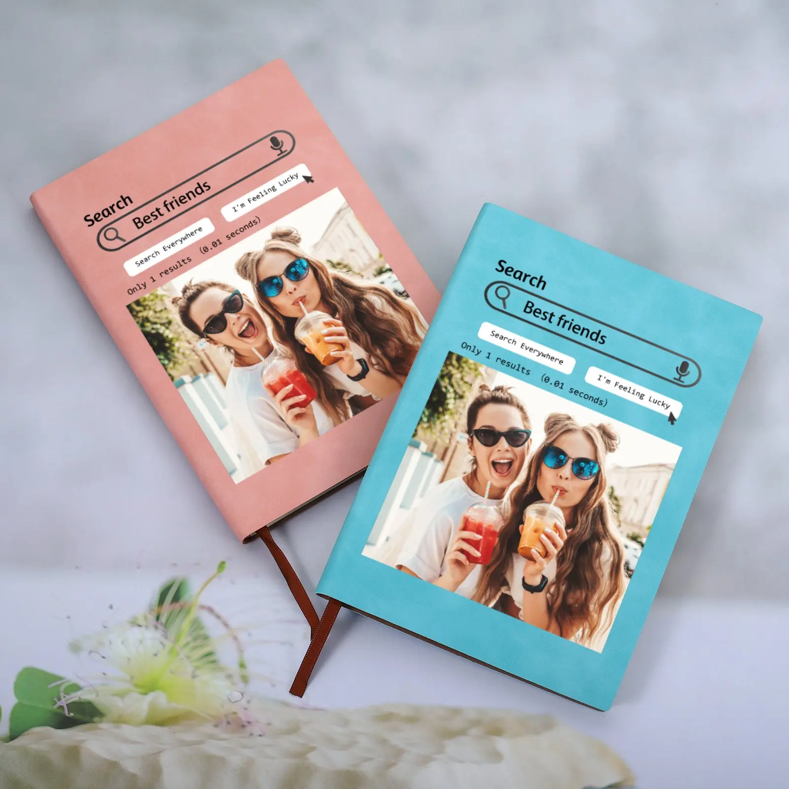 Personalized Photo Notebook Leather Color Print Journal Birthday Present Custom Friend Friendship Gift Ideas for Sisters Besties