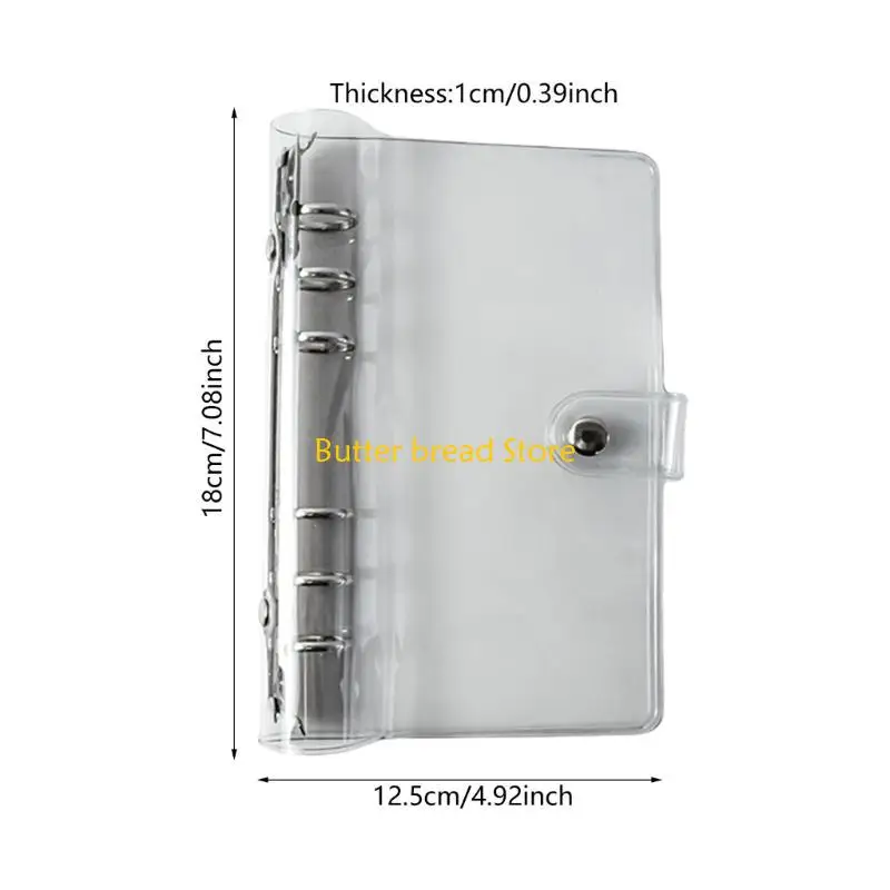 W89C A 6 Clear Budget Binder Planner Binder 6 Rings Binder Round Rings Binder Cover