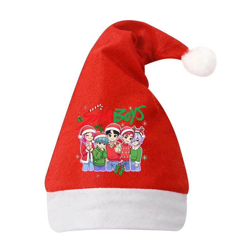 KPop Demon Hunters Świąteczny Kapelusz Rumi Mira Zoey Urocze Czapki Świąteczne Noworoczne Kapelusze Świętego Mikołaja Dekoracje na Imprezę Świąteczną Przebranie Cosplay Prezenty