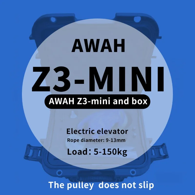 Z3 mini Electric Slow Descent Rope Climber Descender for Air Conditioner Installation & Aerial Work, Load 5-150kg，for9-13mm Awah