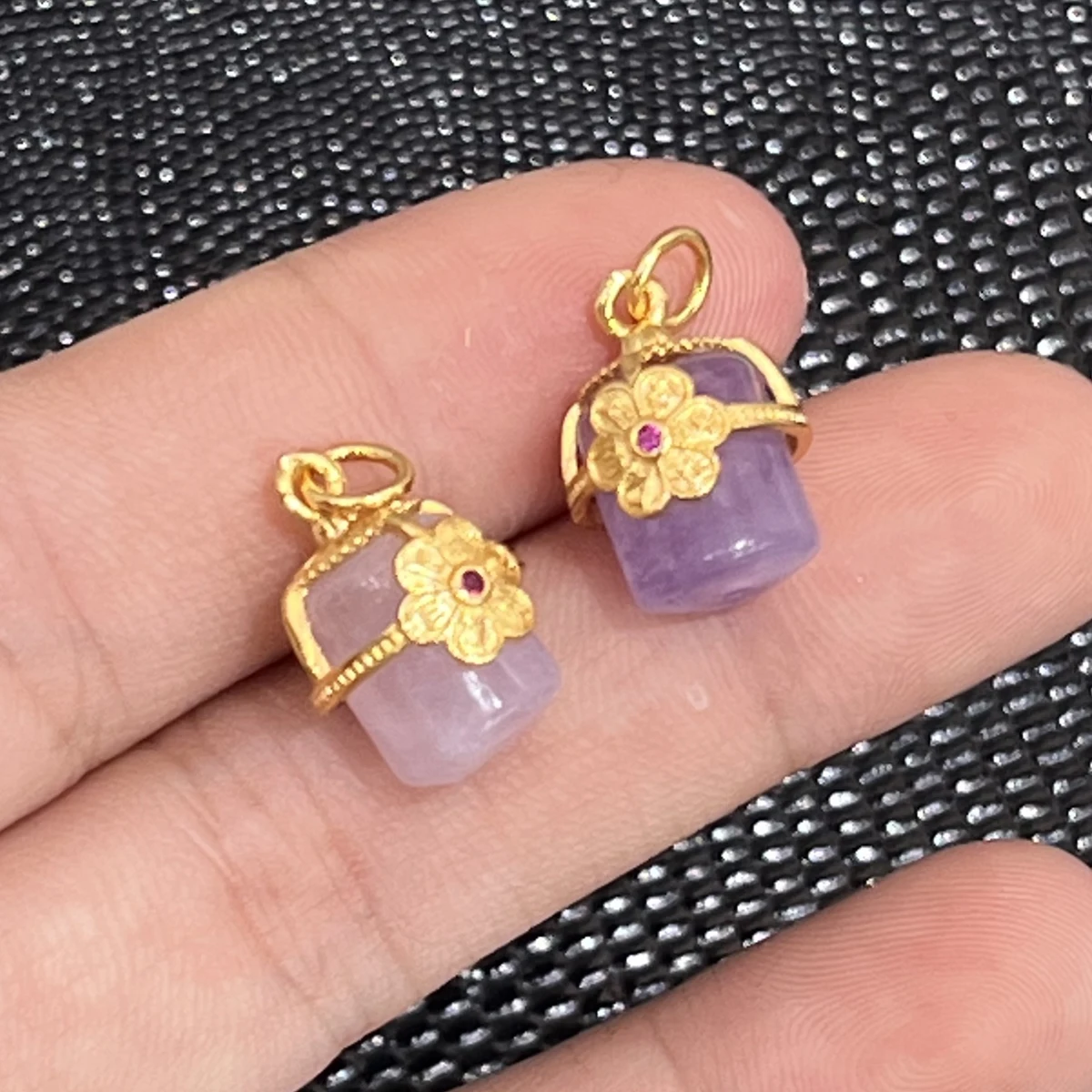 2pcs 11x15mm Amethyst Pendants Cylindrical Natural Stone Crystal Charms for Jewellery Making DIY Necklace Earring Accessories