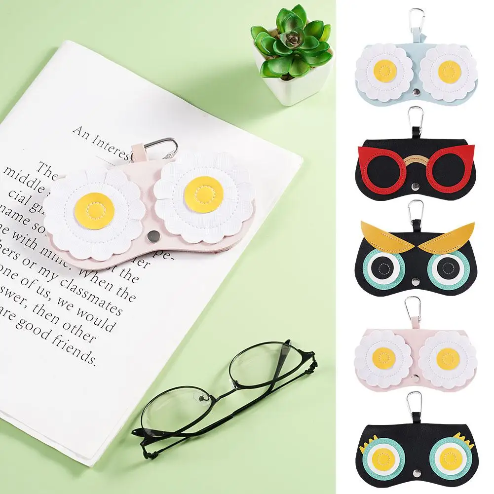 Owls Cartoon Glasses Case Women's Eyewear Case Portable Cute Sunglasses Storage Box Men Reading Glasses Protective Organizer