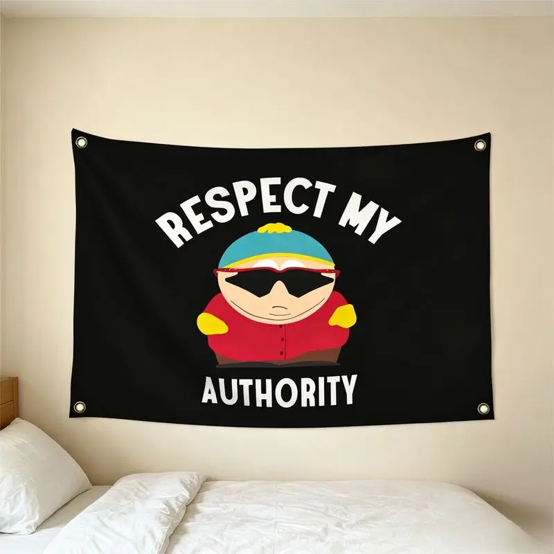 VIKAMA Funny Cartoon Quote Tapestry, Text Banner Flag Wall Hanging, Meme Aesthetic Decor for Dorm Bedroom Game Room