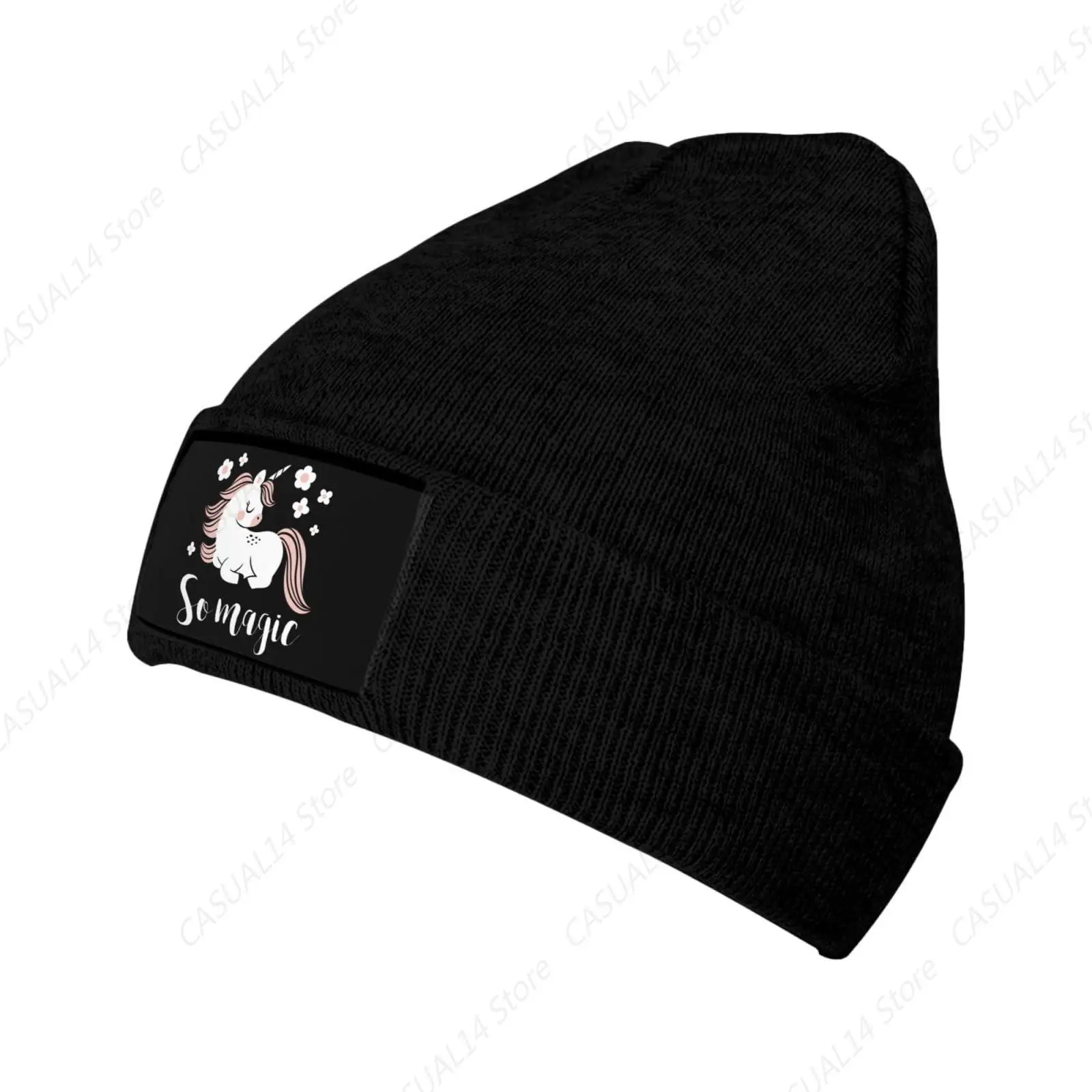 Unisex Pink Unicorn Cute Beanie For Men And Women Cuffed Plain Knit Hat Winter Soft Warm Beanies Hats Cap