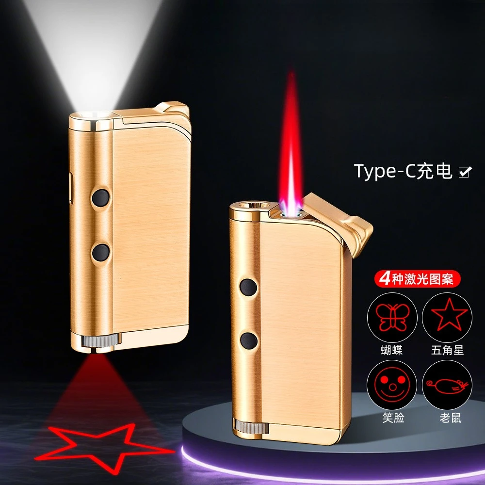 

Multi Functional Windproof Lighter with Lighting Cigarette Lighter Red Flame High Aesthetic Lighter Cigarette Accessories