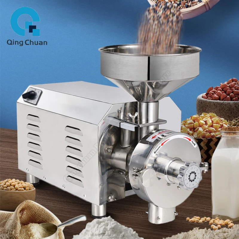 Grains Grinding Mill Machine 2200W Running Water Type Ultra-fine Commercial Grind Flour Pulverize