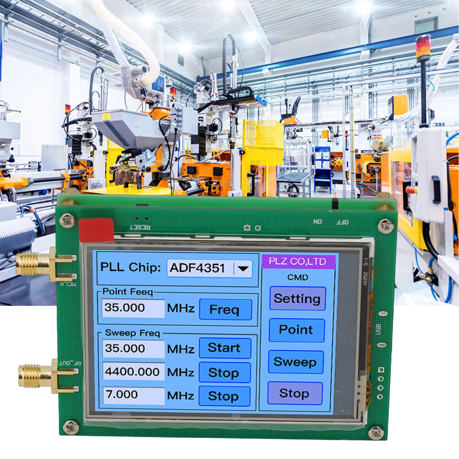 1set RF Signal Generator With USB Cable Touch= Screen -=ADF4351 35M-4.4G RF Signal =Generator =PLL =Sweep 1set RFSignalGenerator