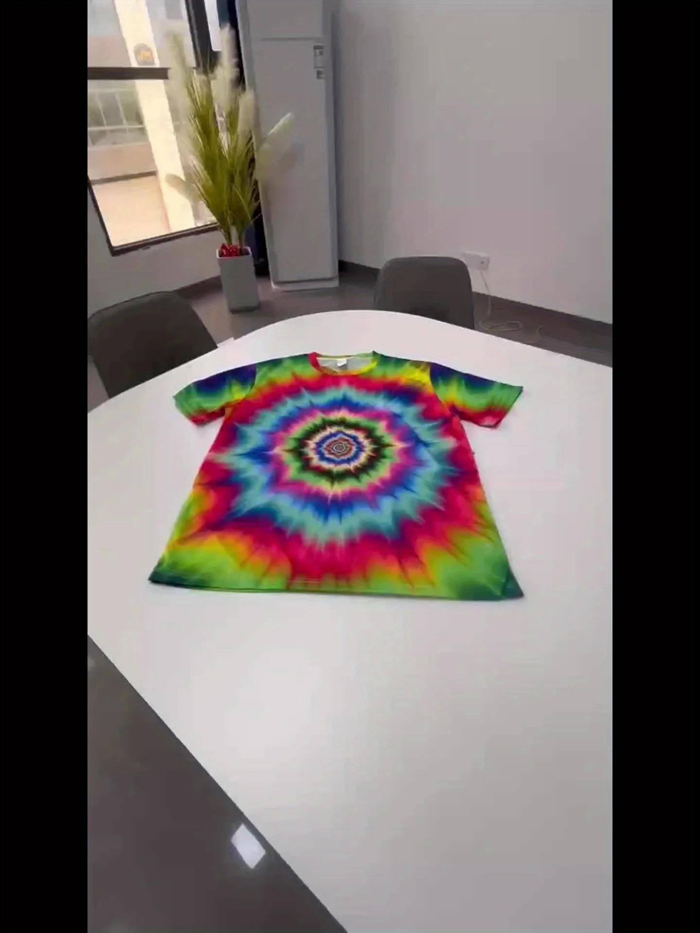 Herren Tie-Dye T-Shirt Regenbogen Spiral Psychedelischer Druck Rundhals Kurzarm Lässiges Hippie Streetwear Oberteil – Detail 8