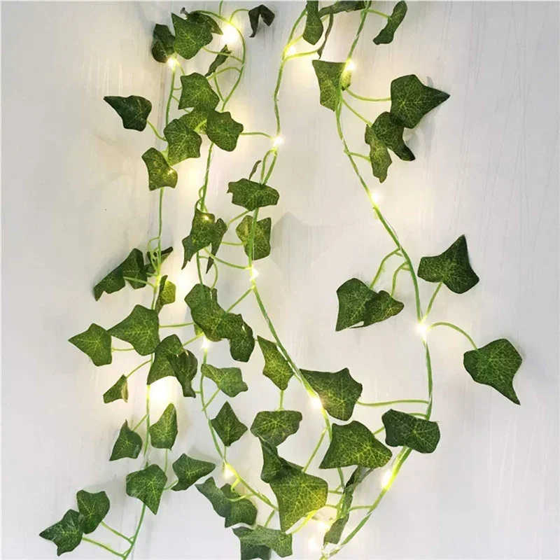 

Solar Ivy Vine String Lights LED Outdoor fence Artificial Vine Christmas Garland Plant Lamp Maple Leaf Green Rattan Fairy String