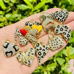 10Pcs/Lot Gold Plated Leopard Pendants
