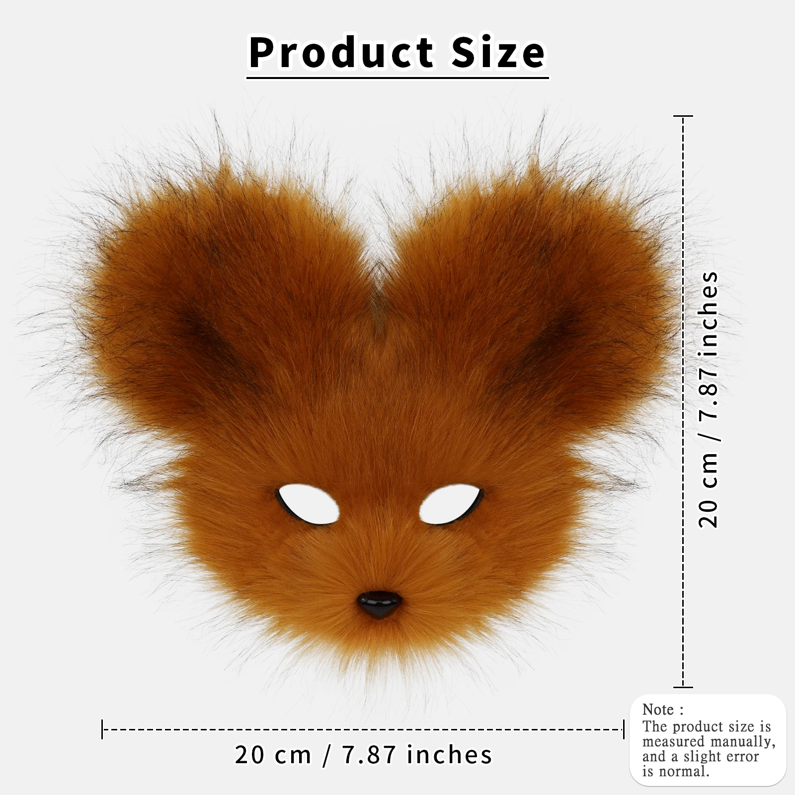 Maschera da topo animale in pelliccia sintetica mezza faccia in peluche per accessori per costumi da festa di carnevale in maschera