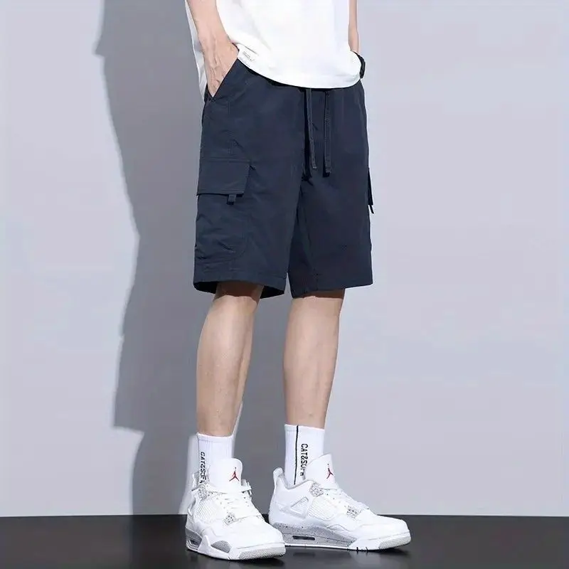 Men's Work Shorts Black Casual Pants for Man Man's Trouser Sweatpants Loose Fitting Casual Quick-drying Thin Summer s