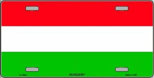 Hungary / Hungarian Flag Metal Novelty License Plate Auto Tag Aluminum