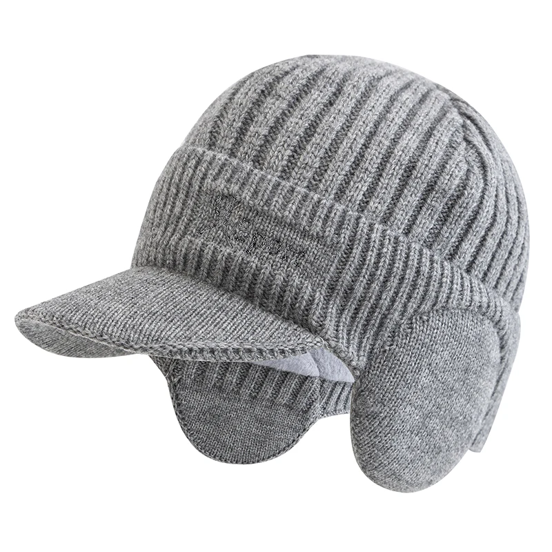 New Unisex Winter Hat Plush Fur Lined Warm Earflap Cap Stylish Beanie Hat For Men Women Outdoor Thicken Ski Sports Knitted Hat