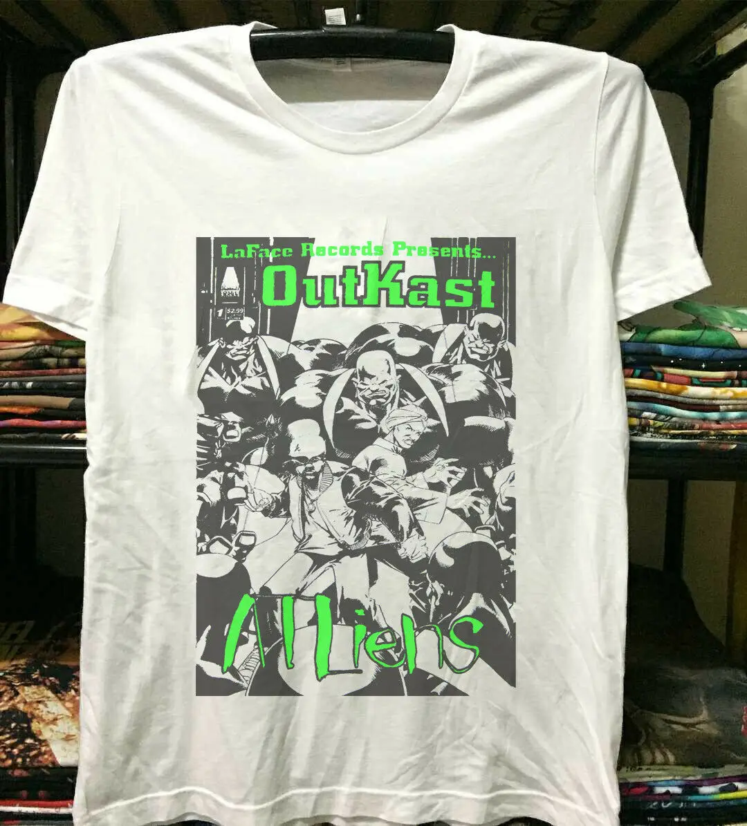 

Vintage 1996 Outkast ATLiens Album Reprinted White Unisex Cotton T-Shirt Cg718