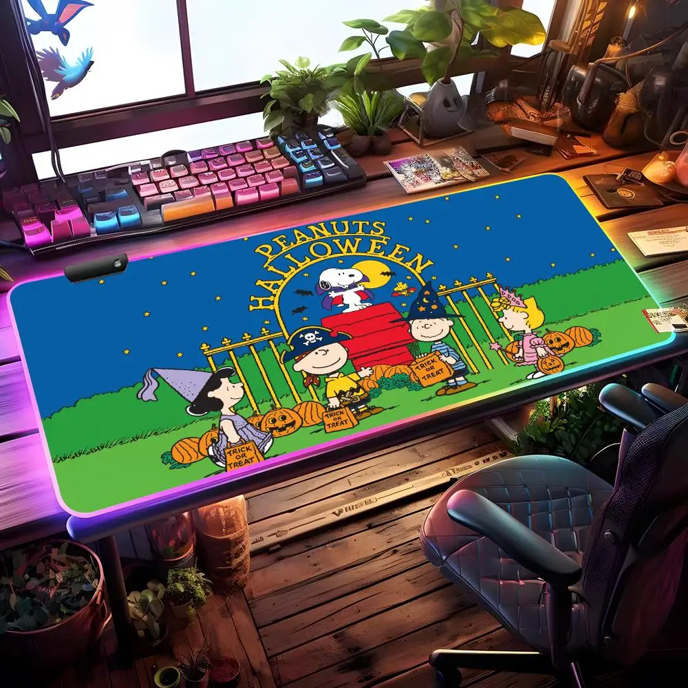 Be My Valentine Charlie Mouse Pad RGB Gaming Mouse Pad Desk Mat HD Gamer Large LED Light XXL MousePads