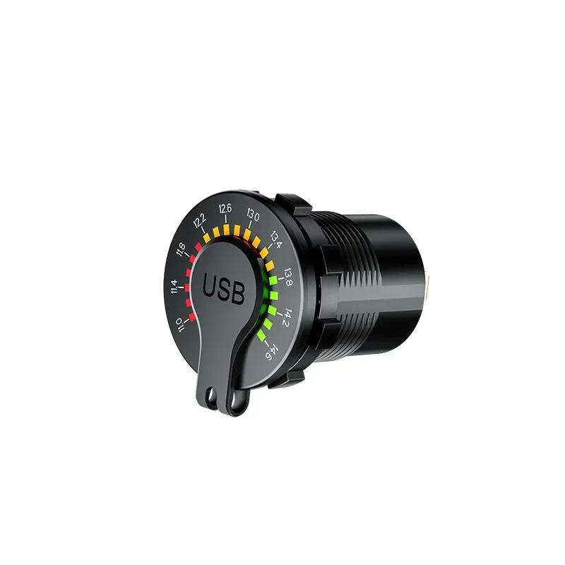 

Full New Motorcycle Modified Car Charger USB Double Fast Color Screen Display Voltage Car 12-24V General Purpose