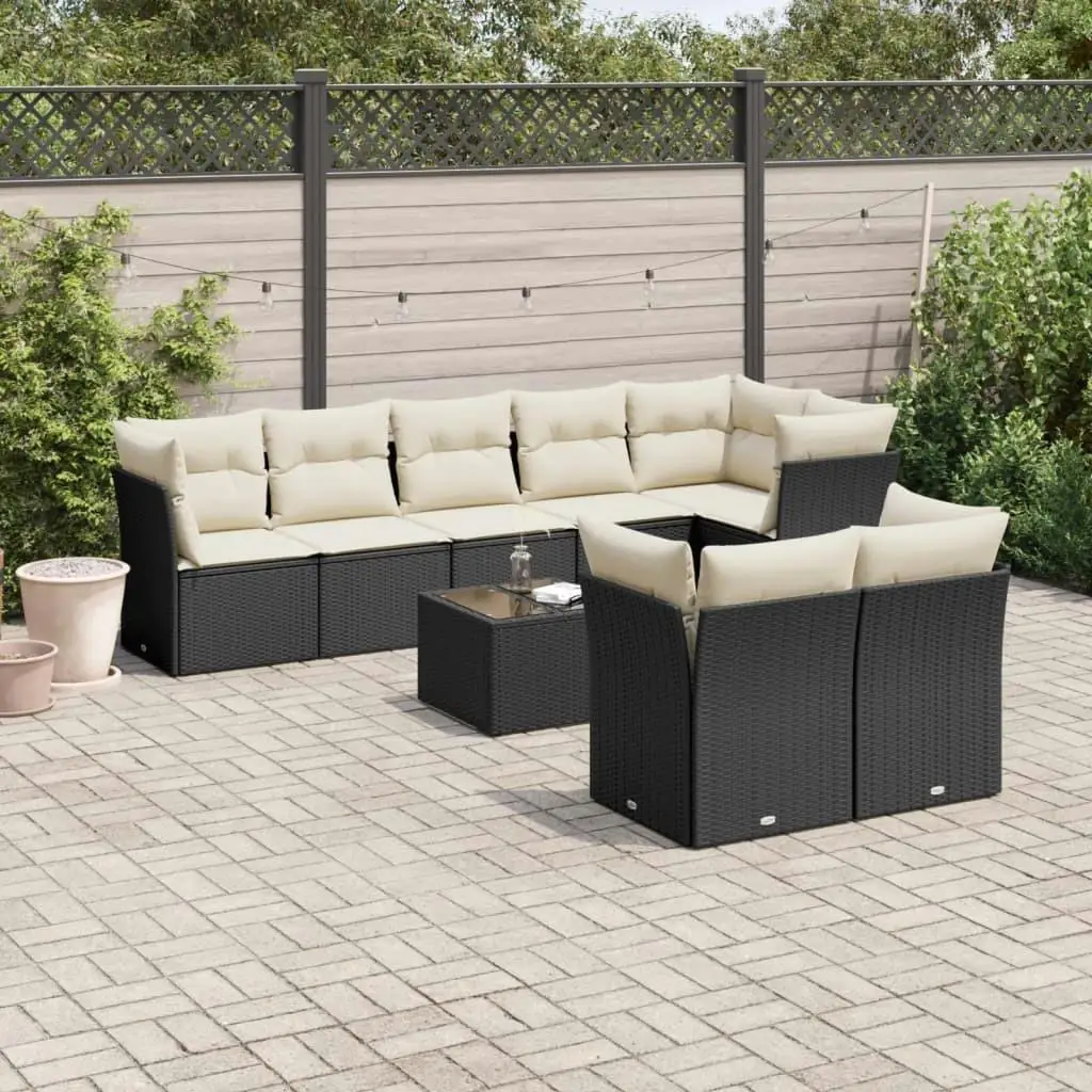 

Elegant Black and Cream Garden Sofa Set with Comfortable Cushions for Modern Outdoor Patio and Garden Stylish Durable Seating