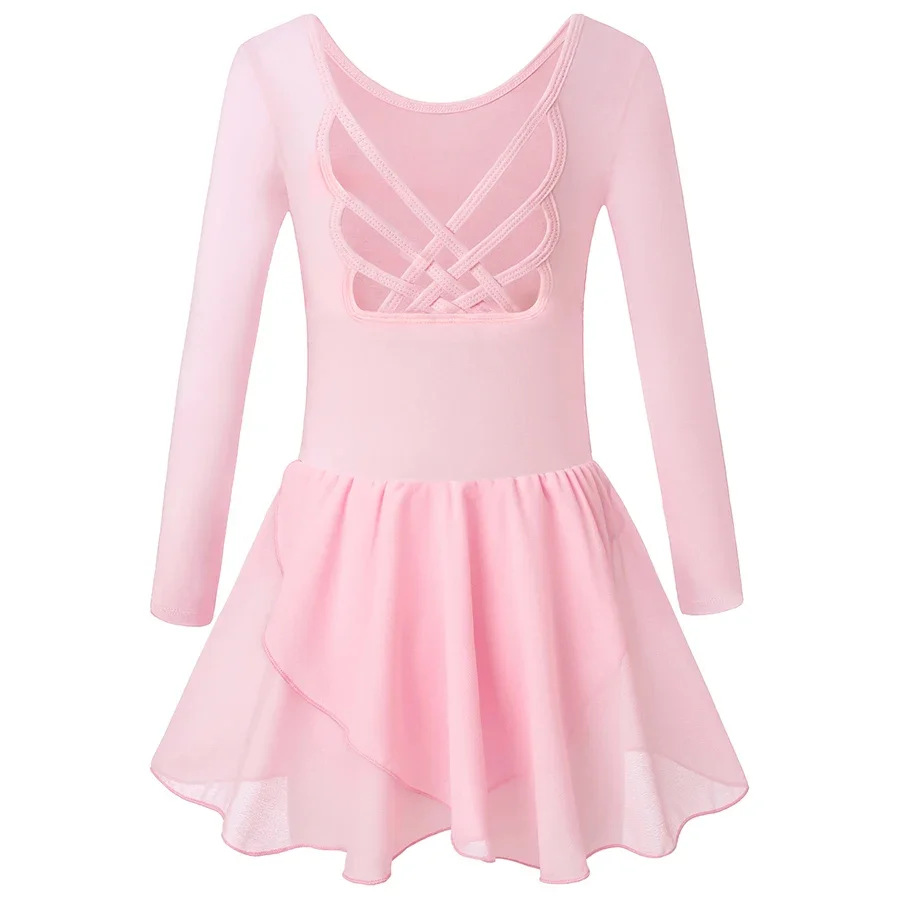 Mädchen Ballett-Tanzanzug Niedlicher Schmetterling Rückenfreier Chiffon-Rock Kinder Tanzkleid – Detail 9