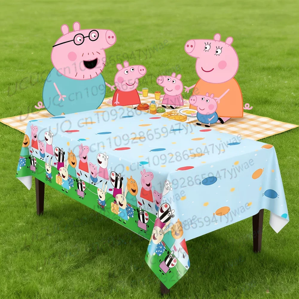 1 Pieza de Mantel de Peppa Pig, Artículos para Fiestas de Cumpleaños, Decoración para Habitación Infantil, Regalo Sorpresa