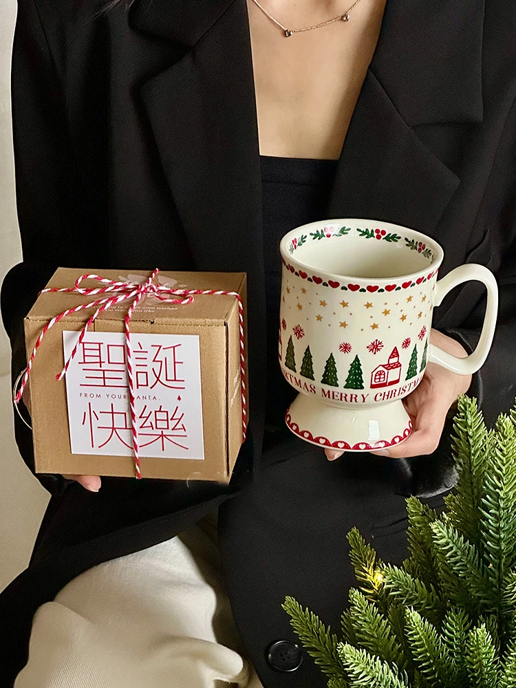 410/430ml Merry Christmas Ceramic Mug Xmas Gift High Beauty Exquisite Companion Gift Water Mug Cup Home Creative Coffee Cup