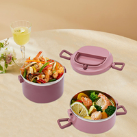 2-Tier Insulated Lunch Box, 1.7L Capacity, U-shaped Buckles, Foldable Handle for Easy Carry and Freshness
