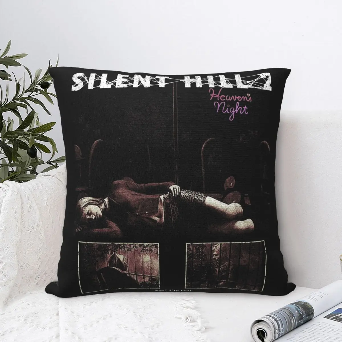 SH2 Heavens Night Silent Hill F Horror Game Pillowcase Printing Fabric Cushion Cover Decor Pillow Case Cover Home Square 18''