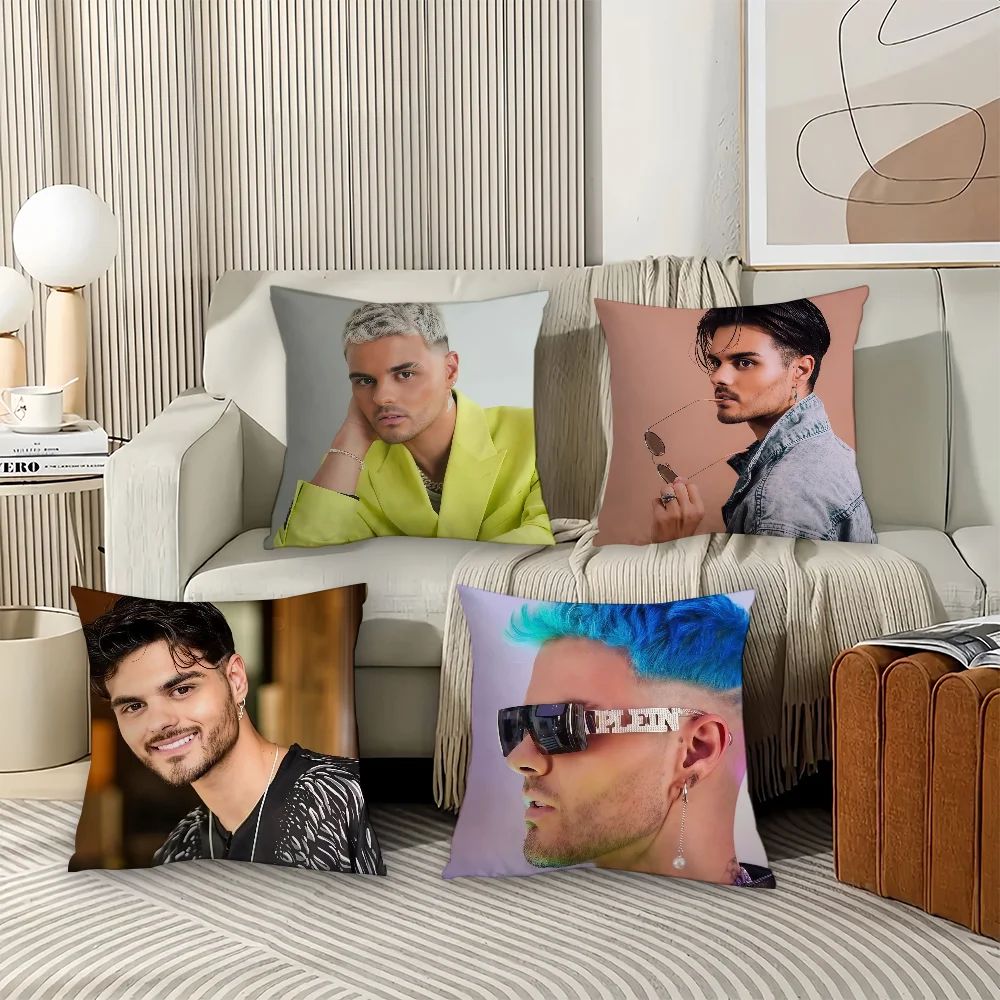 Funda de almohada para cantante español Abraham Mateo, cojines de oficina adecuados para sofá, coche, dormitorio, funda de cojín decorativa
