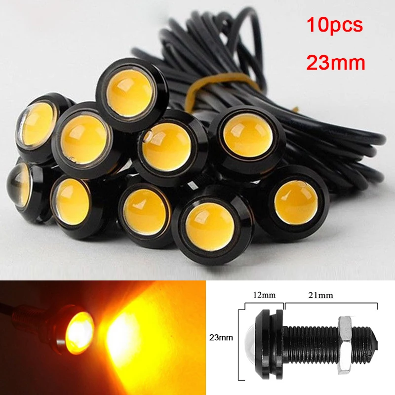 2-10 PCS 23mm 18mm Auto Eagle Eye Licht DRL LED Tagfahrlicht 12V Motorrad COB perlen Backup Signal Lampen