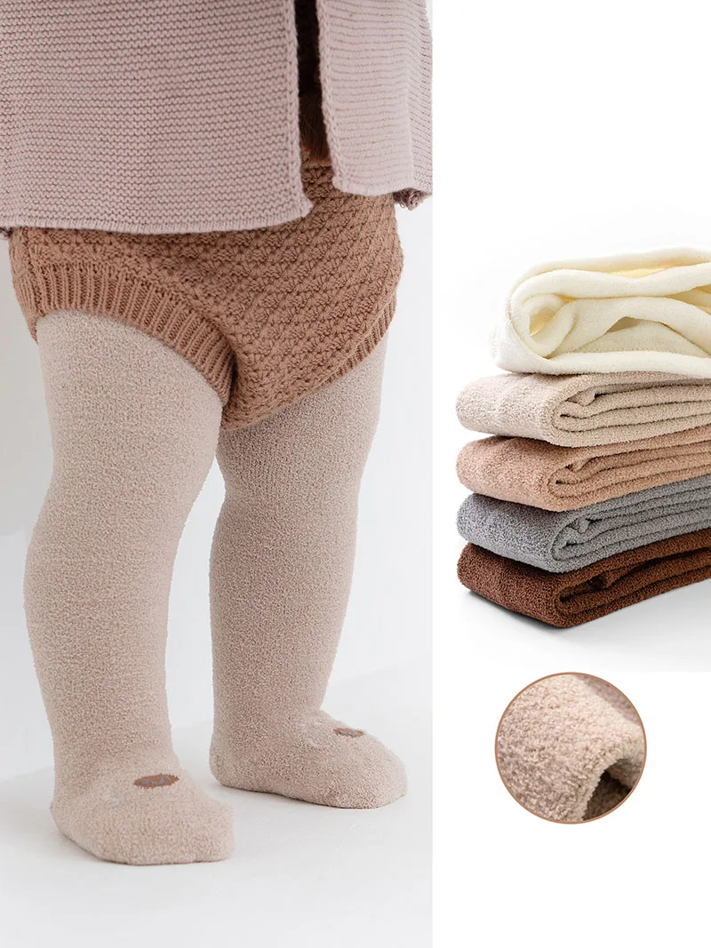 Winter Kinderen Meisjes Panty 0-4T Cartoon Dier Kinderen Dikker Panty Koreaanse Warme Fleece Gewatteerde Kinderen Leggings