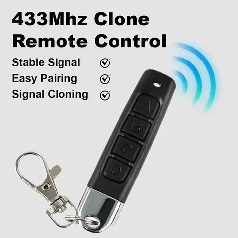 433MHZ Remote Control Garage Door Gate Opener 4CH Car Key Remote Control Duplicator Clone Learning Rolling Code For Home Safety