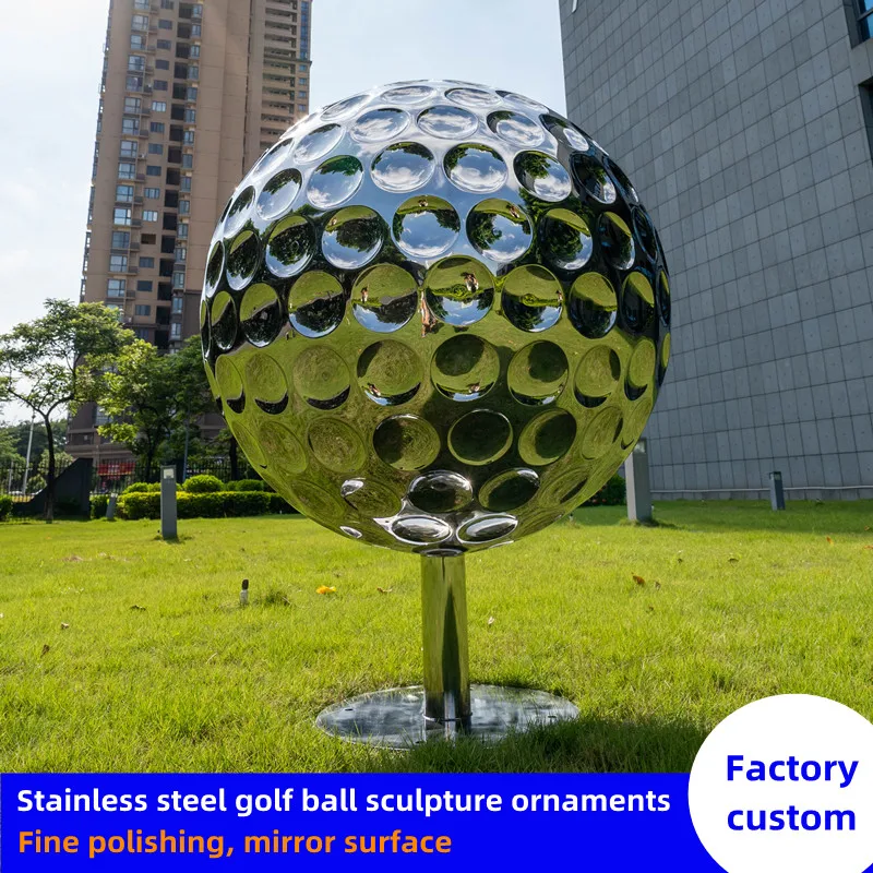 Stainless Steel Golf Sculpture Decoration, Park Garden, Square, Greenwood, Hotel, Office Building, Art