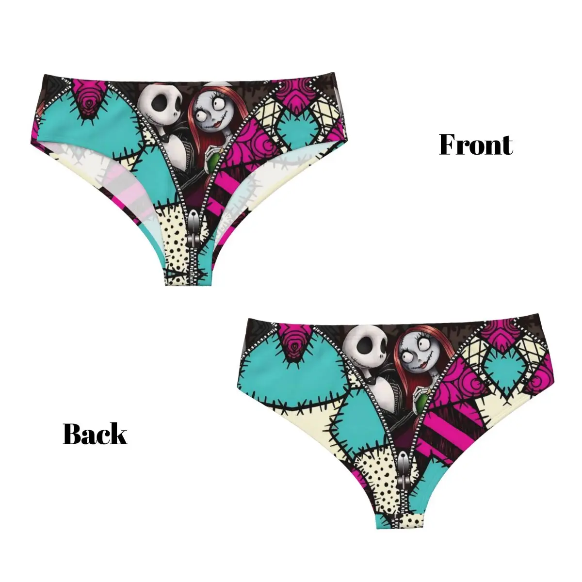 Benutzerdefinierte The Nightmare Before Halloween Jack Skellington Cartoon Slips Unterwäsche Damen Bequeme Stretchhöschen