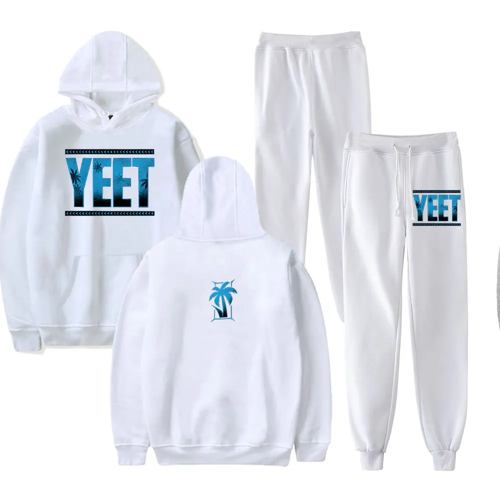 Jey Uso Yeet Merch Hoodie and SWEATPANTS set pop print Unisex Casual Street Clothing-1