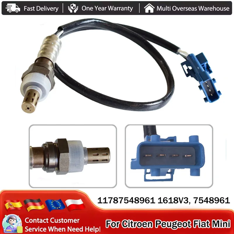 Sauerstoffsensor O2 Lambda-Sensor für Citroen C2 C3 C4 C5 Berlingo für MINI Saxo für Peugeot 206 9636968380 Lambdasonde Diagnosesonde 1618V3 11787548961 7548961 1618.V3