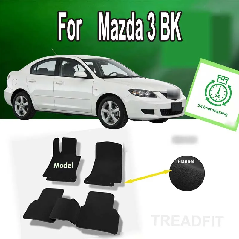 

Nylon Suede Car Floor Mats For Mazda 3 BK 2004~2009 Foot Pads Carpets Non-slip Rugs Panel Cover Footpads