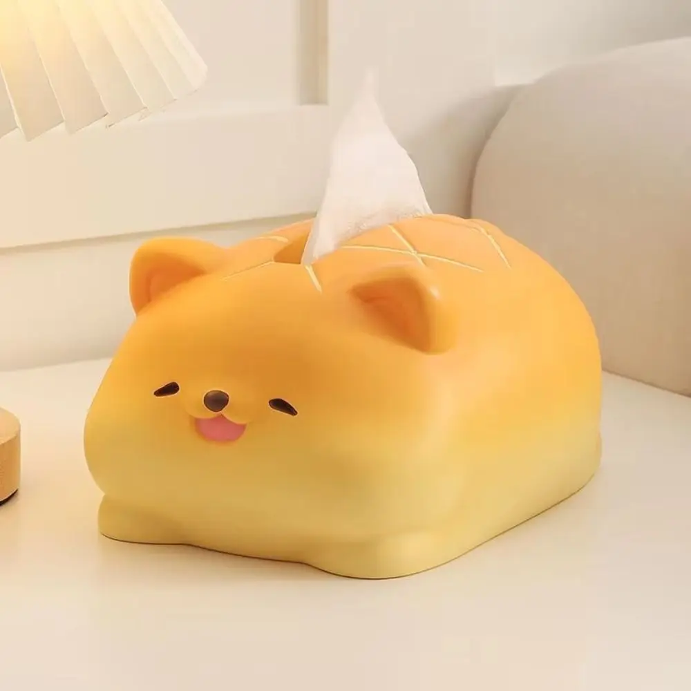 Caja de pañuelos anticaída con forma de piña para perro, caja de papel de resina decorativa coleccionable, modelo de perro bonito, juguete, regalo de cumpleaños