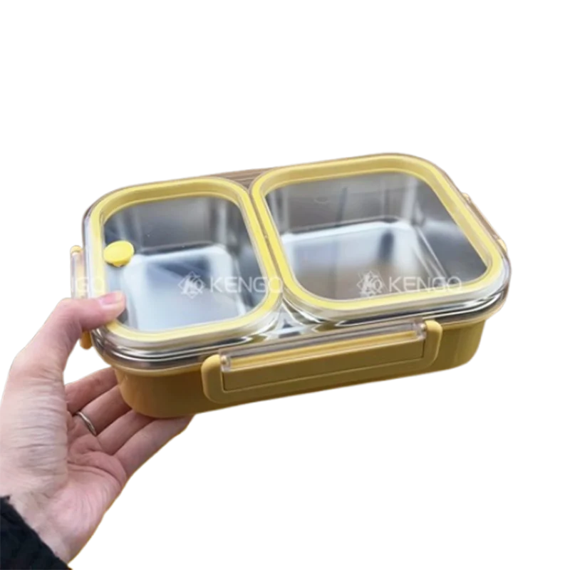 Kids Leak Proof Lunch Box Rectangular 304 Stainless Steel Bento Box Compartment Lunch Box for Microwave oven