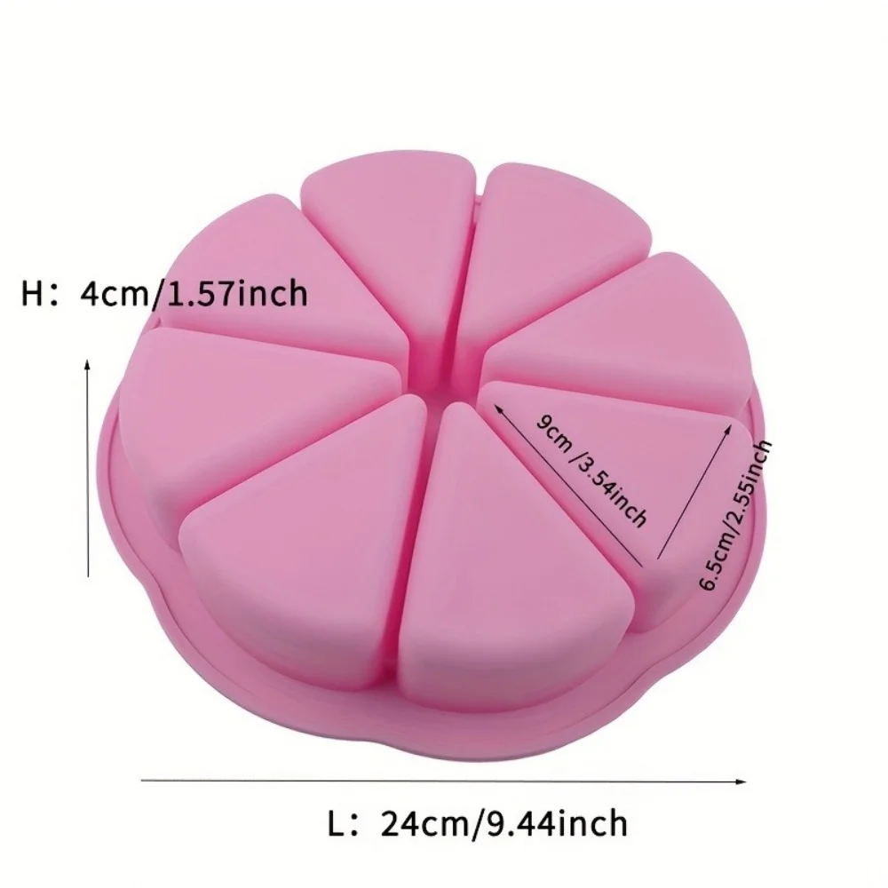 Silicone Triangular Cake Mold - Non-Sticky, 8-Cavity Baking Pan, Suitable for Brownie Cakes, Muffins, Cupcakes, Etc.