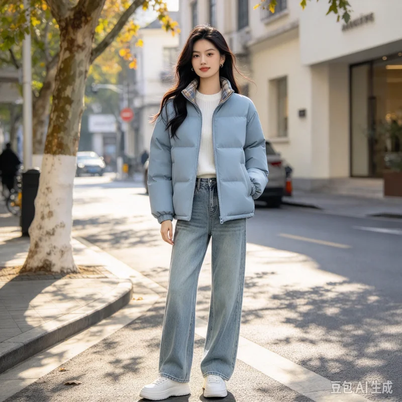 Temperament Trend 2026 Winter New Style Simple Design Versatile Fashion Western Style Stand up Collar Down Jacket Top