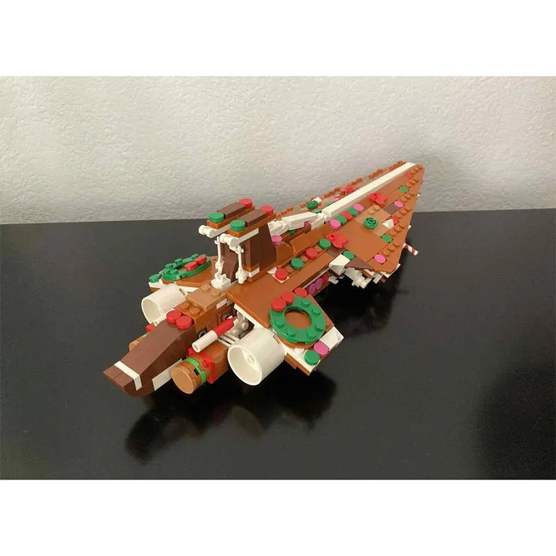 

Строительные блоки MOC, серия «Космические войны», MOC, пряничный космический корабль, креативная образовательная игрушка-головоломка, Juguetes, рождественские подарки, 508 шт.