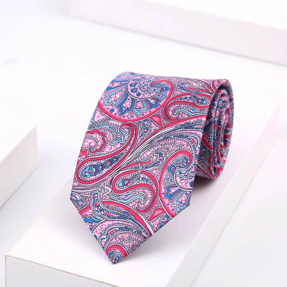 Hochwertige Klassische Herren-Krawatte 8cm Weich Glatt Grün Rot Farbenfrohe Paisley-Blumen-Punkte-Krawatte Täglicher Gebrauch Business-Accessoires – Detail 13