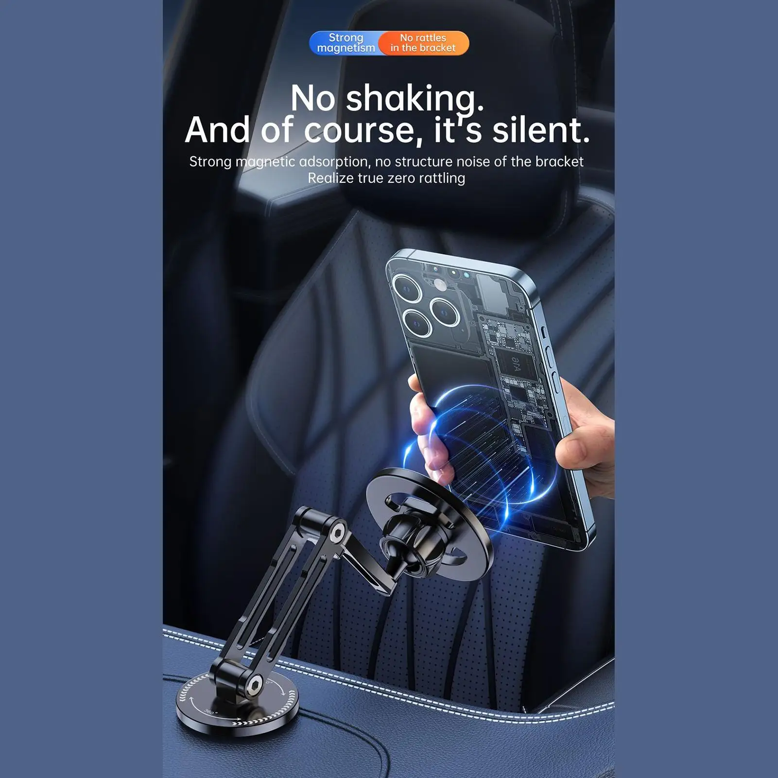 

Магнитное автомобильное крепление, вращающееся на 360 градусов, складное магнитное автомобильное крепление для сотового телефона, приборной панели, лобового стекла, грузовика, седана, внедорожника, автофургона