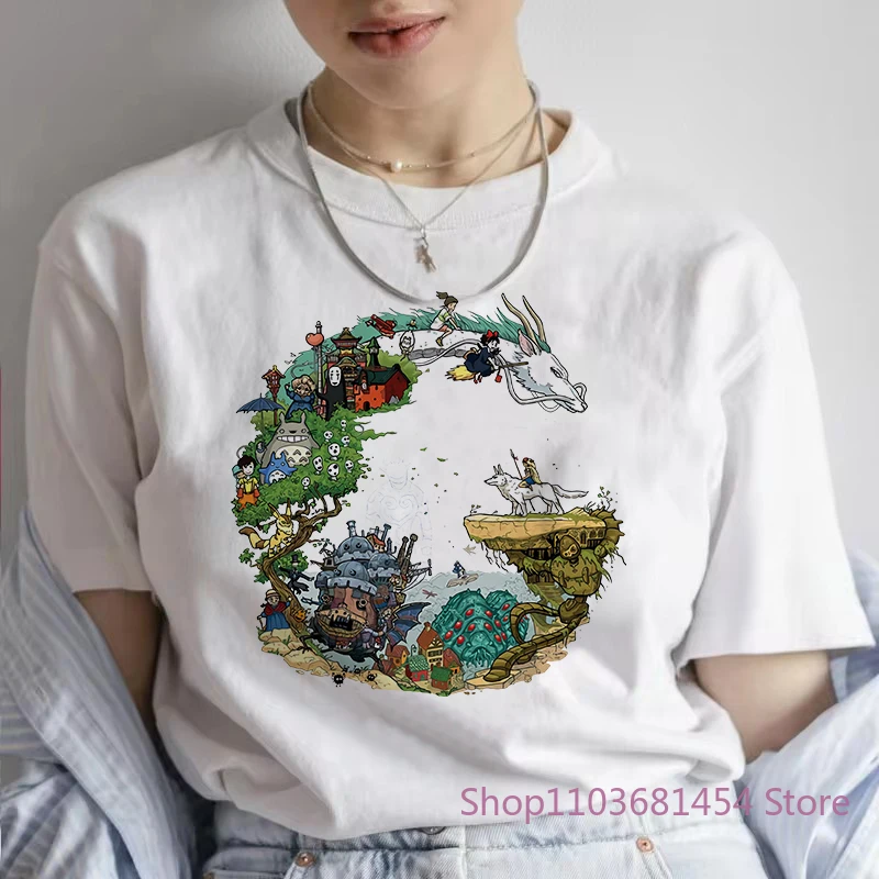 اليابان أنيمي التنين الجرافيك تي شيرت مطبوع المرأة الجديدة الصيف Harajuku الجمالية التي شيرت بلوزات بيضاء عادية أنثى تي شيرت المحملة