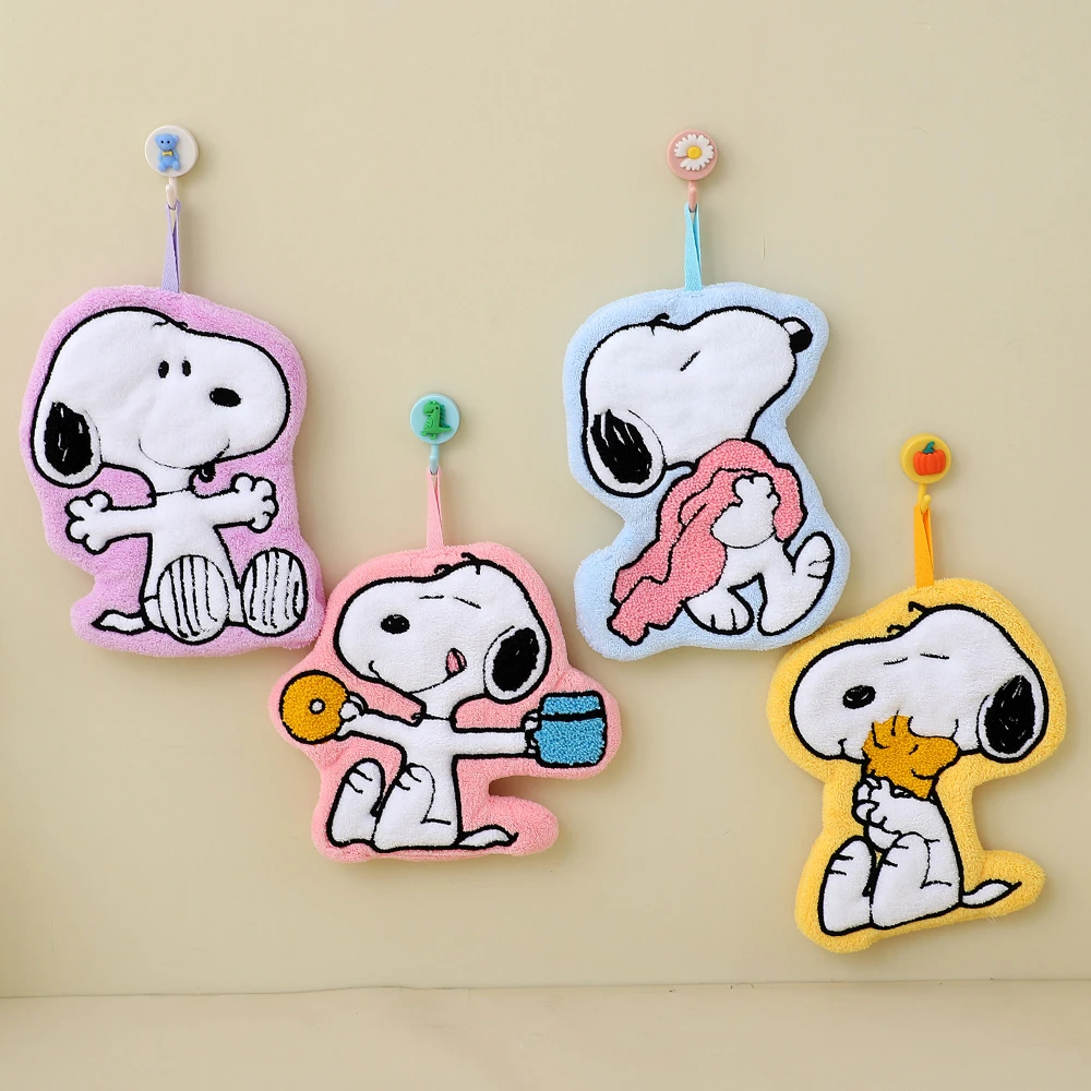 Snoopy Toalla de mano de secado rápido maní limpio Woodstock lindo estilo suave rosa amarillo colorido desayuno flor corazón estrella